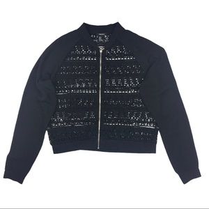 Forever 21 Women’s Lace Bomber Jacket Medium